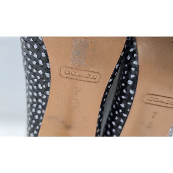 COACH Landrie Polka Dot Pointed Toe Bow Heels Black/White dots Women SZ 7 B - Picture 10 of 10